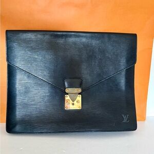 Authentic Louis Vuitton Epi Porte documents Senateur briefcase
